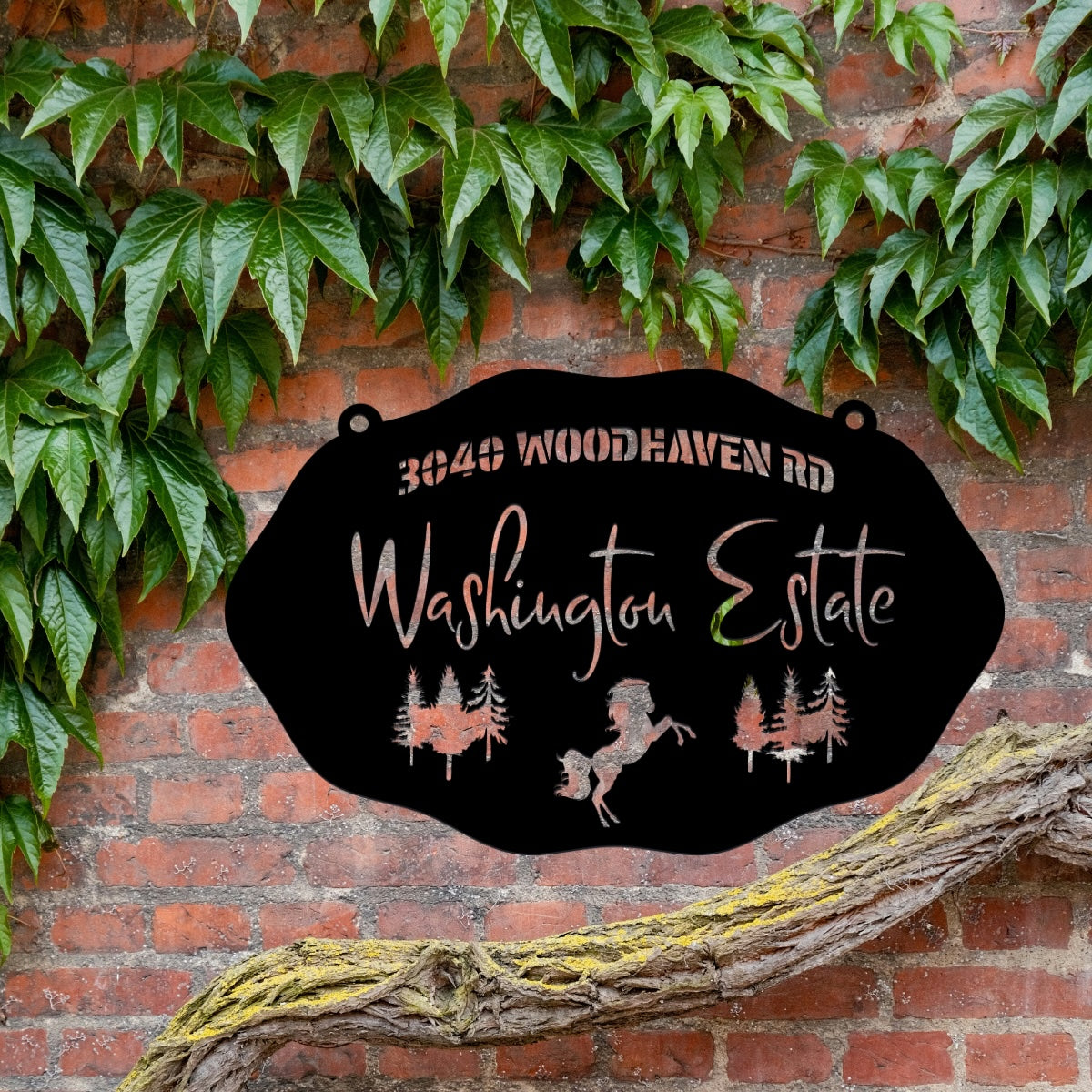 Personalized metal address sign for country estates. Housewarming gift, personalized gift.